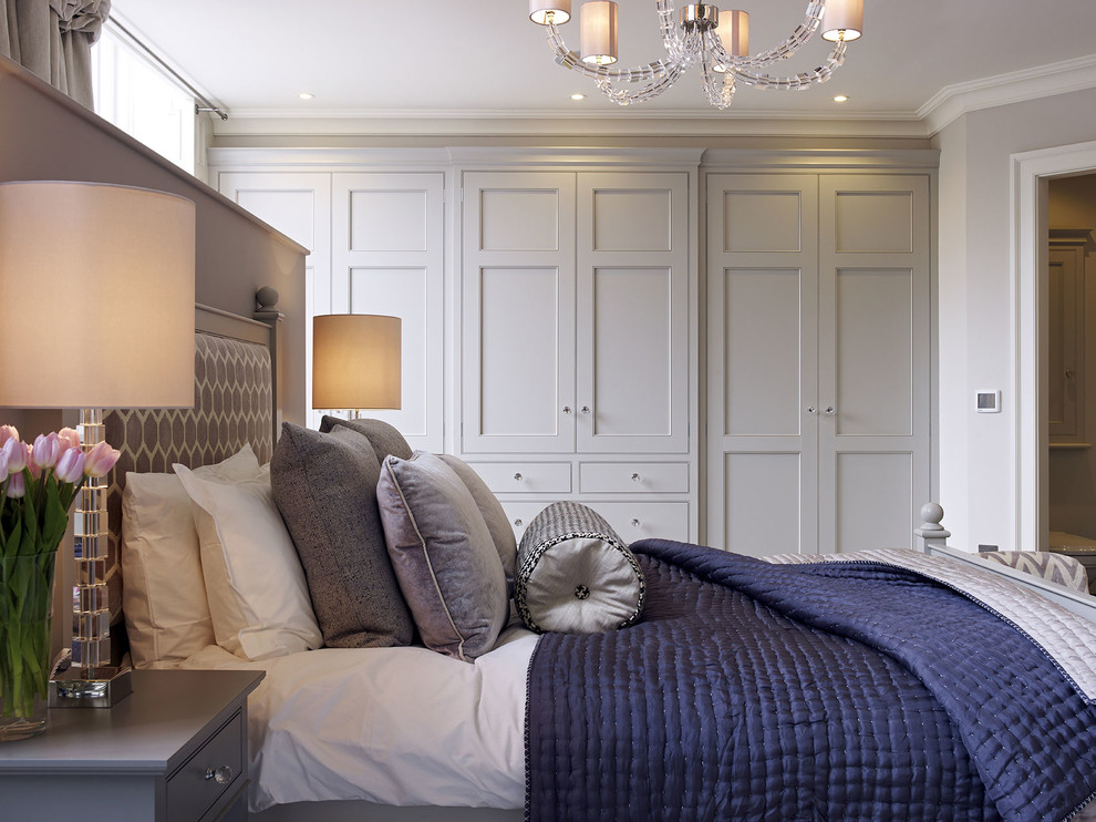 This is an example of a grey and cream bedroom in Other.