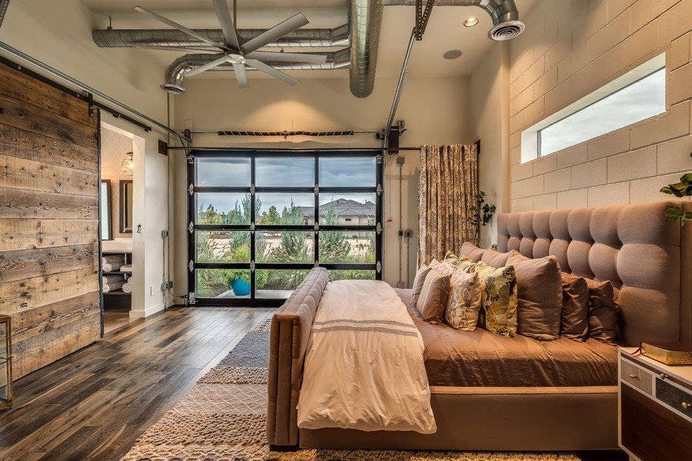 Example of an urban bedroom design in Boise