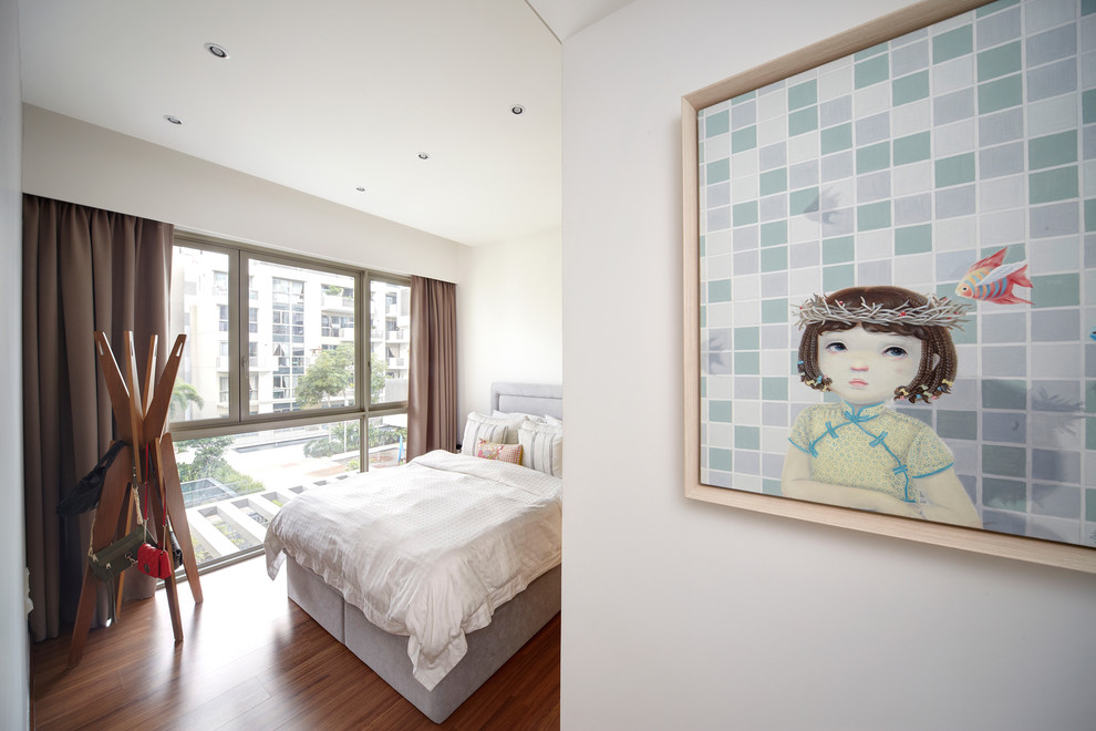 シンガポールにあるエクレクティックスタイルのおしゃれな寝室