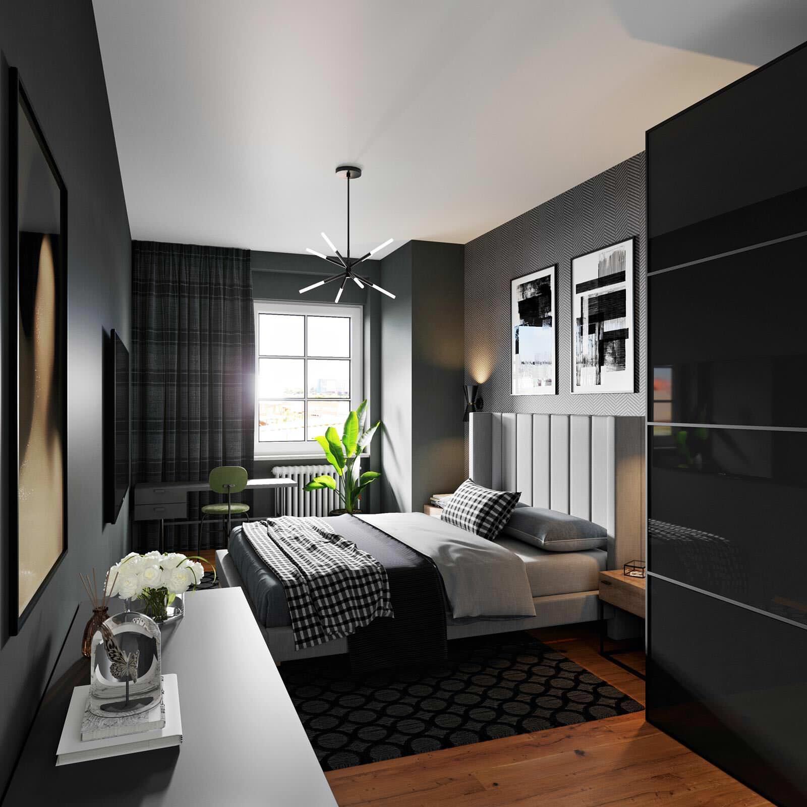 黒いおしゃれな寝室 壁紙 の画像 21年10月 Houzz ハウズ 黒いおしゃれな寝室 壁紙 の画像 21年10月 Houzz ハウズ
