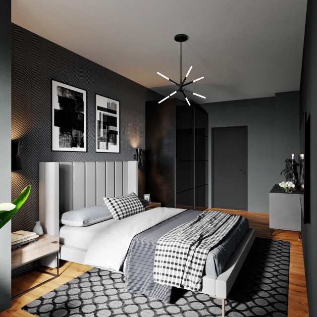 The ultimate bachelor bedroom Contemporain Chambre Londres par