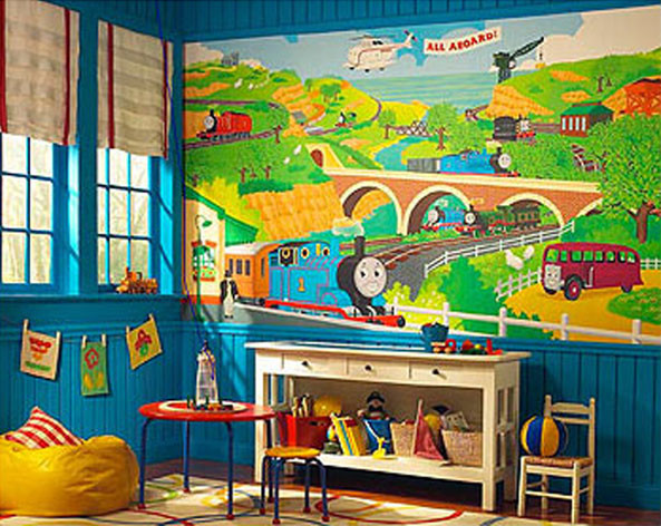 Thomas Train Bedding And Room Decorations Moderno Dormitorio Jacksonville De Obedding Houzz Thomas Train Bedding And Room, Thomas Train Room Decorating Ideas