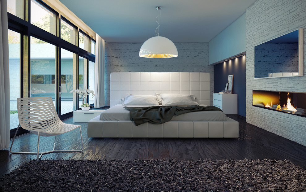 Example of a minimalist bedroom design in Atlanta