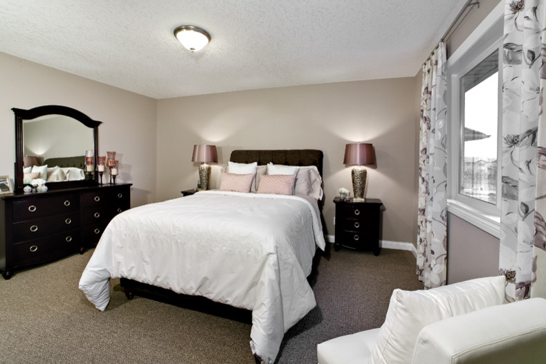 Elegant bedroom photo in Calgary