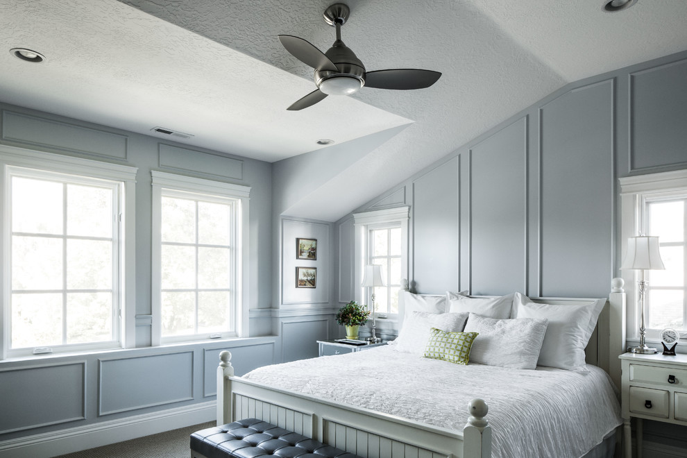 Bedroom - traditional bedroom idea in Salt Lake City with gray walls