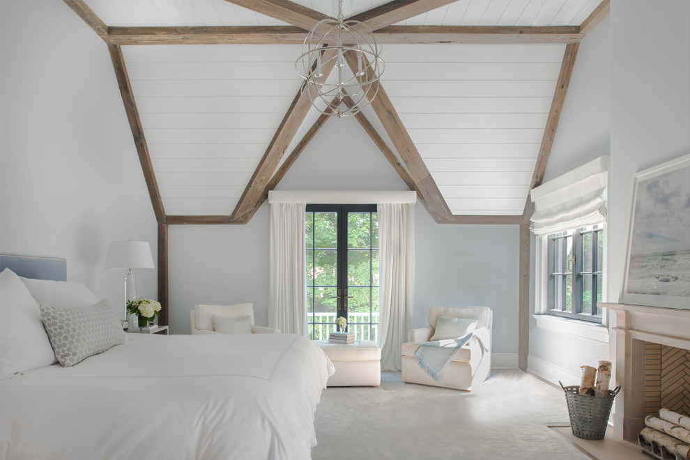 Traditional loft bedroom in New York.