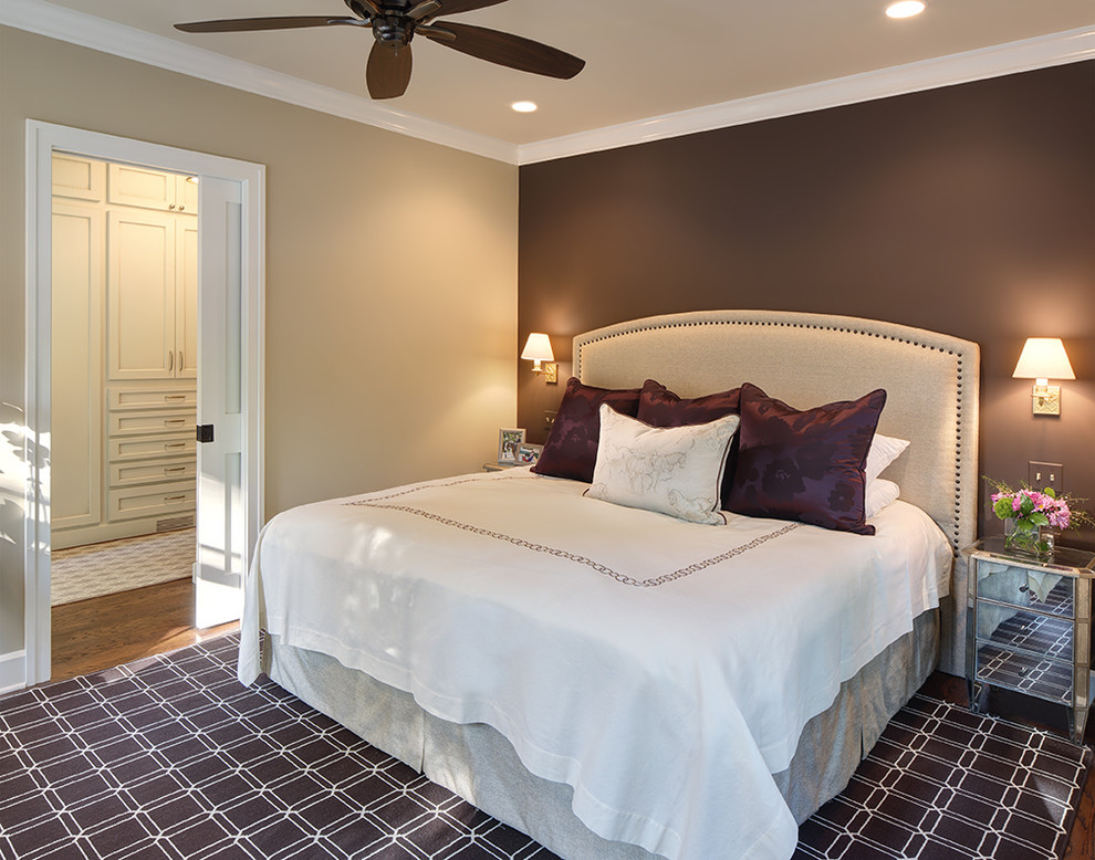 Example of a transitional bedroom design in Chicago