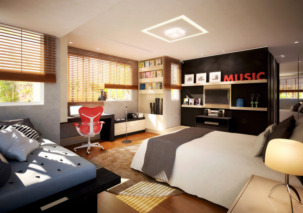 Bedroom - modern bedroom idea in Other