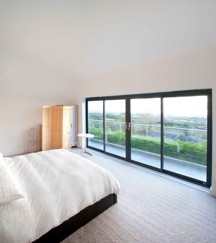 Bedroom - contemporary bedroom idea in Cornwall