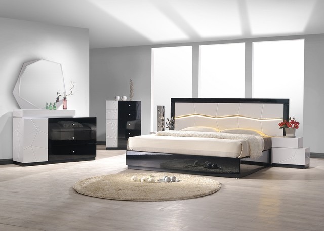 Turin Black and White Bedroom Set 3284.87 Modern Bedroom
