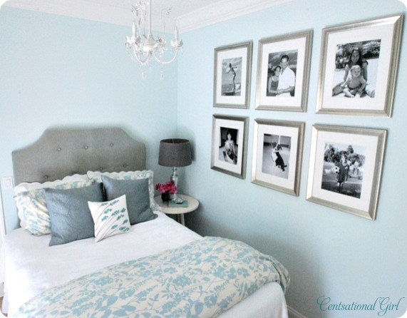 white and baby blue bedroom