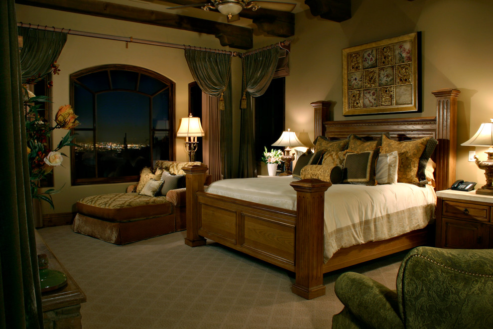 Mediterranean master bedroom in Phoenix.