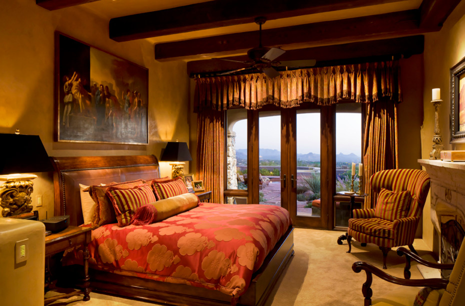 フェニックスにある地中海スタイルのおしゃれな寝室のインテリア