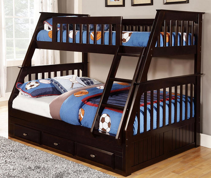 Twin over Full Bunk Beds - Transitional - Bedroom ...