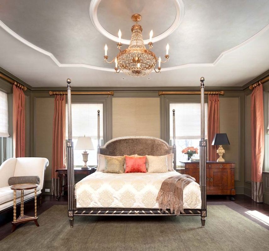 Inspiration for a huge timeless master dark wood floor and brown floor bedroom remodel in Minneapolis with beige walls