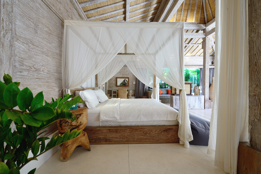 Inspiration for a world-inspired bedroom in Singapore.