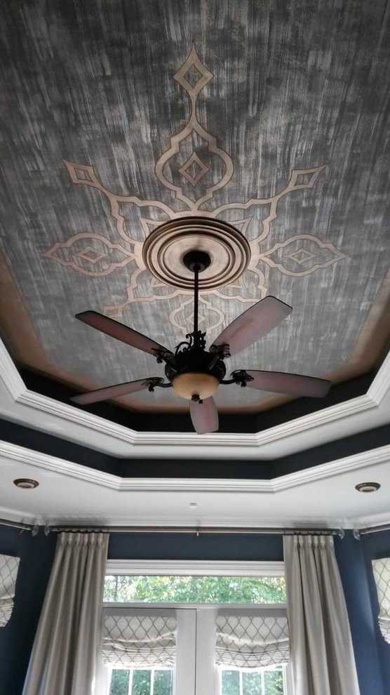 Unique Bedroom Ceiling Mural Transitional Bedroom Dallas by