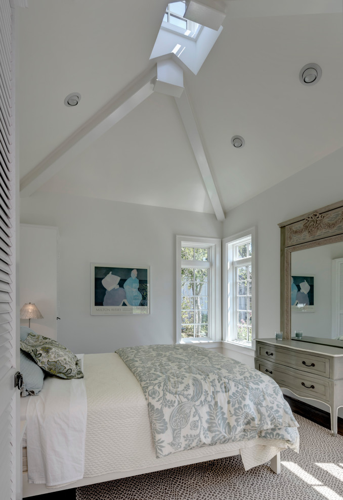 Design ideas for a traditional bedroom in Dallas with white walls.