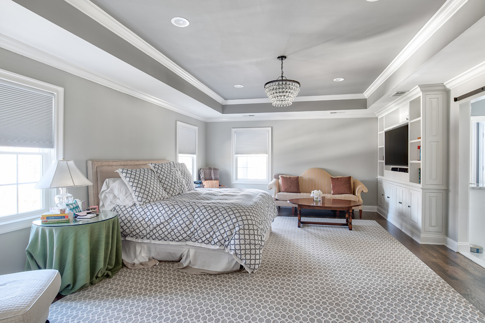 Updated Master Bedroom With Tray Ceiling Built In S Traditional New York By Kraftmaster Renovations Houzz - Master Bedroom Tray Ceiling Paint Colors