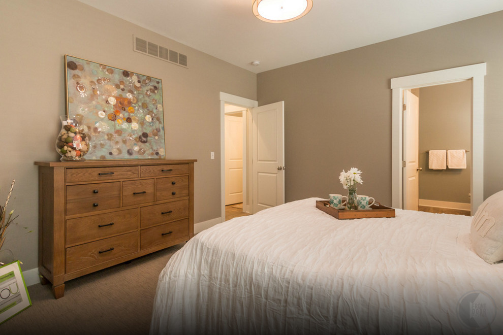グランドラピッズにあるコンテンポラリースタイルのおしゃれな寝室のインテリア