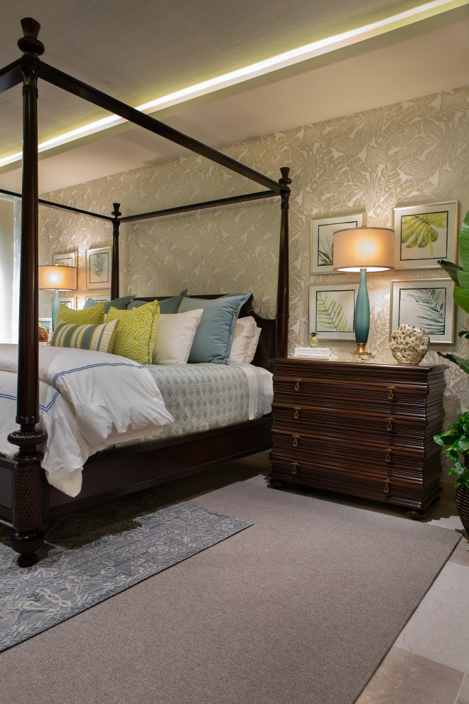 World-inspired bedroom in Orange County.