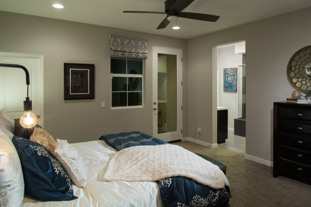 Transitional master bedroom photo in Los Angeles