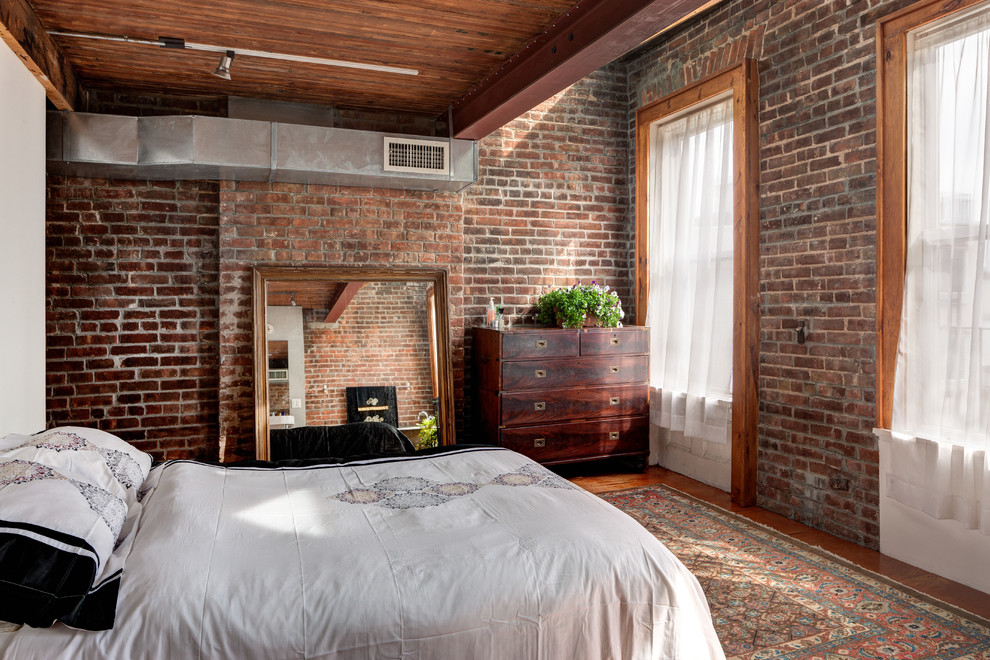 Design ideas for an industrial bedroom in New York.