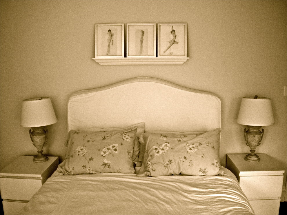 Foto på ett eklektiskt sovrum