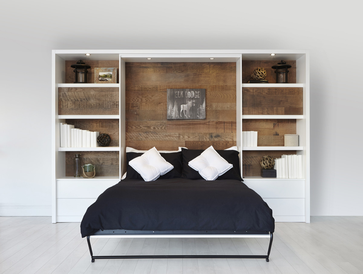 Vertical wall bed | Lits escamotables verticaux - Industrial - Bedroom -  Montreal - by Limuro | Houzz