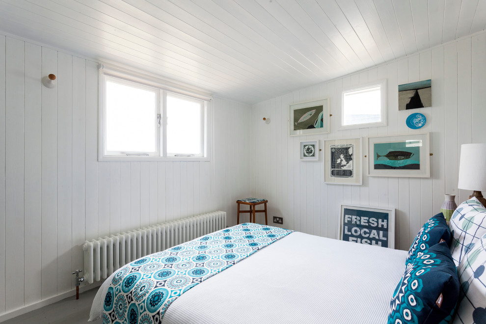 Design ideas for a coastal bedroom in London.