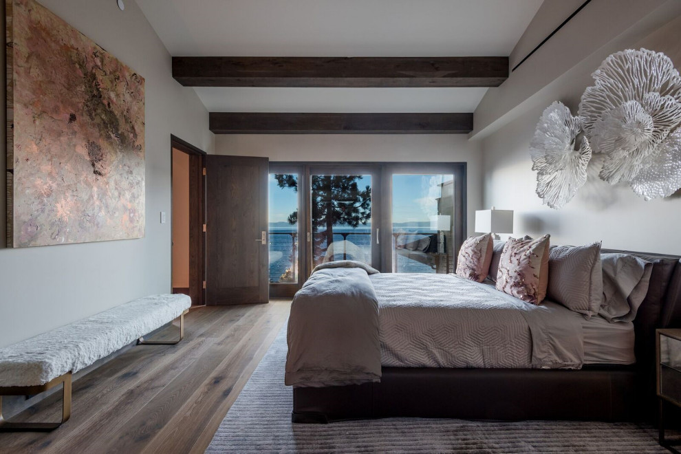 Huge mountain style bedroom photo in Other