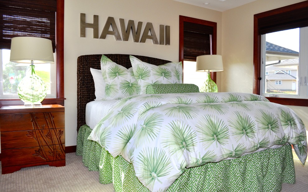 World-inspired bedroom in Hawaii.