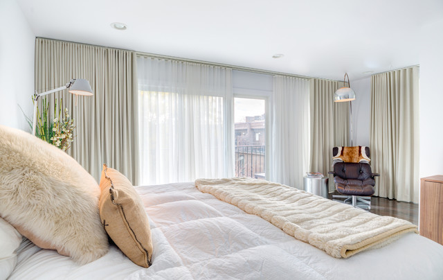 Wall To Ripplefold Blackout Ds And Sheers Modern Bedroom Philadelphia By Allure Window Treatments Houzz Au - Wall To Curtains