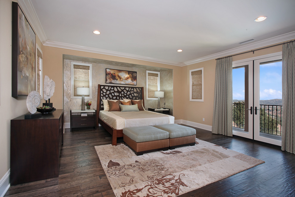 Inspiration for a contemporary bedroom remodel in Orange County