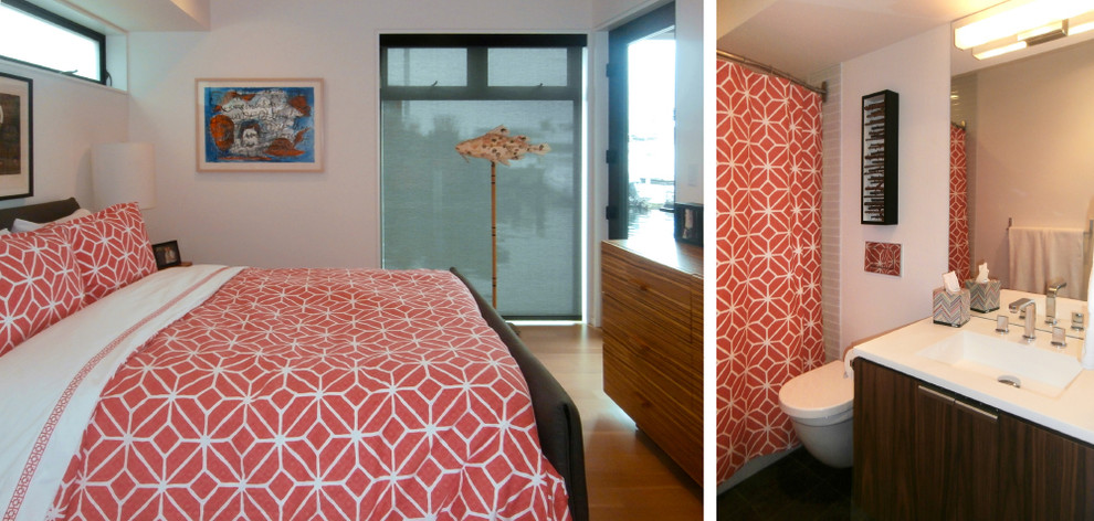 シアトルにあるコンテンポラリースタイルのおしゃれな寝室のインテリア