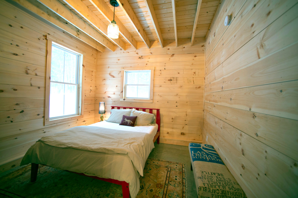 Photo of a rustic bedroom in Burlington.