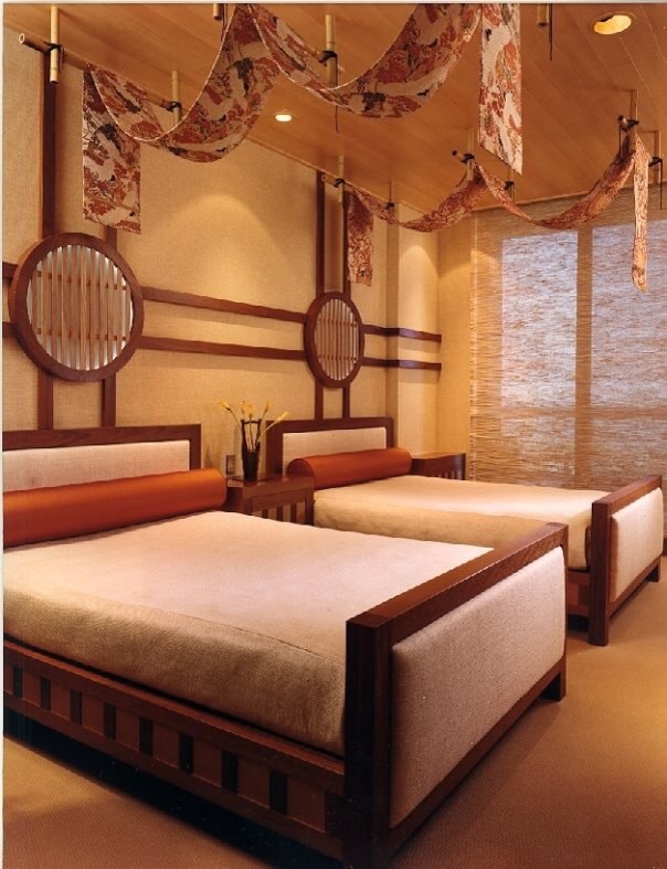 Example of an asian bedroom design in Tampa