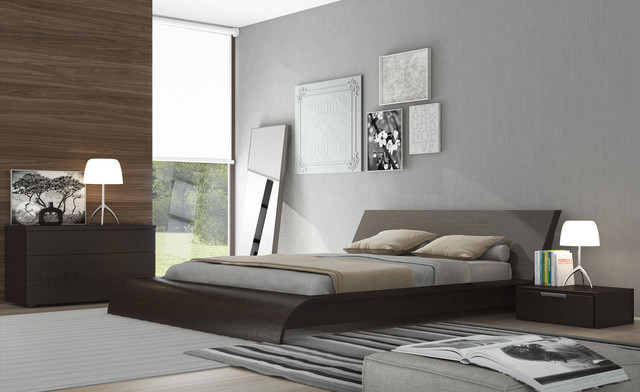 Waverly Queen Size Platform Bedroom Set In Wenge Moderno Dormitorio Vancouver De Wholesale Furniture Brokers Canada