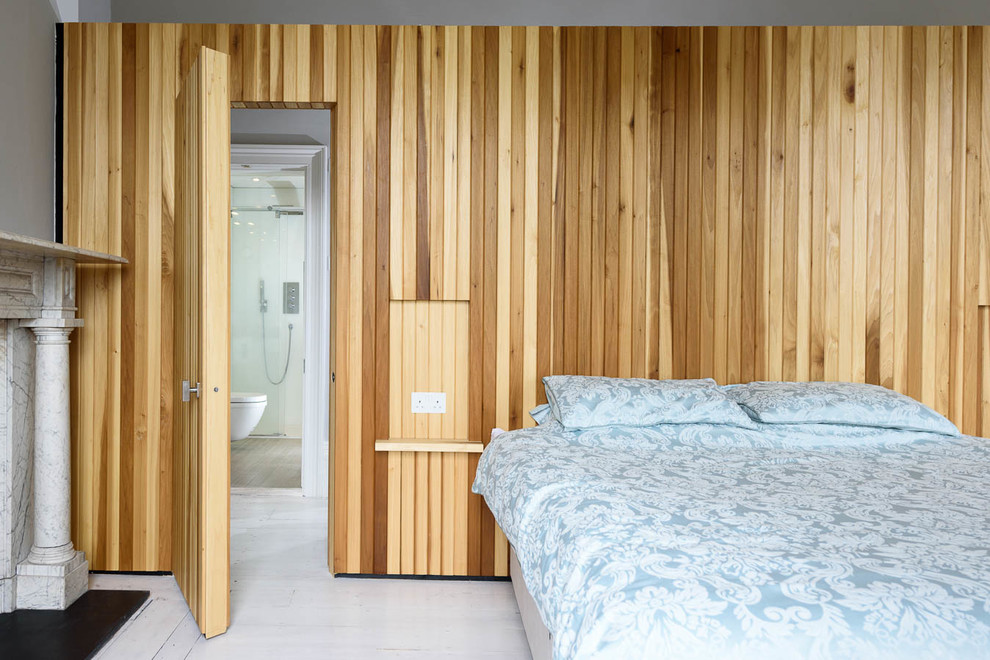 This is an example of a contemporary bedroom in Dublin.