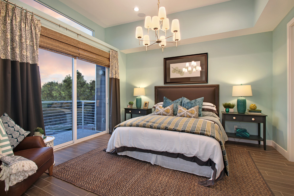 Photo of a contemporary bedroom in Orange County.