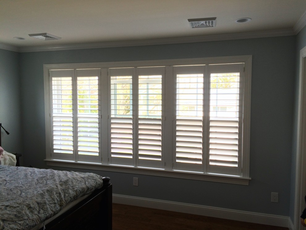 White Plantation Shutters Contemporary Bedroom New York by ASAP