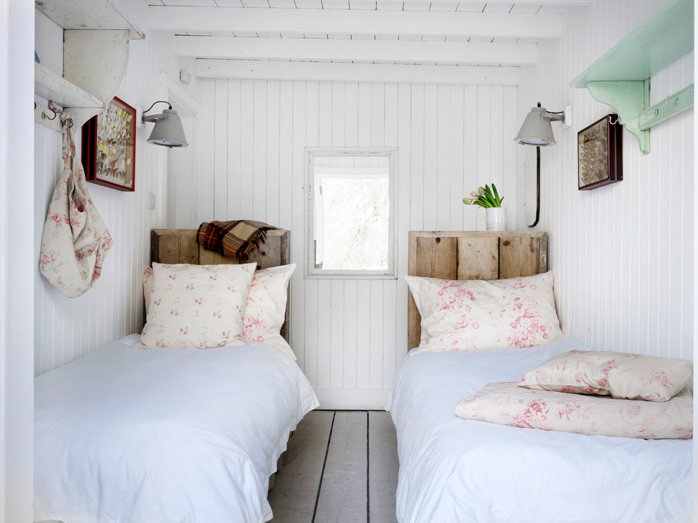 Bedroom - shabby-chic style bedroom idea in London