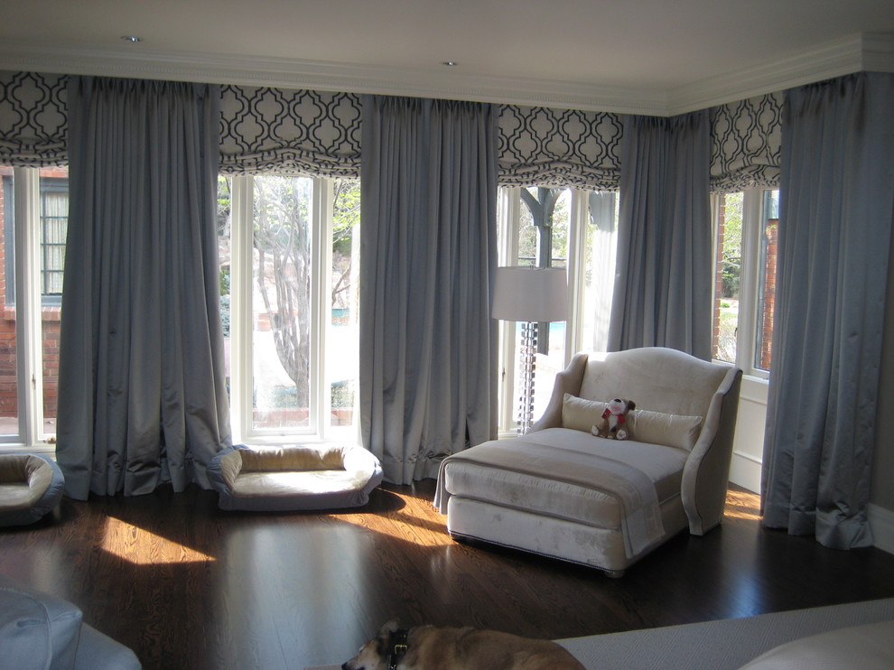 This is an example of a large contemporary master bedroom in Denver.