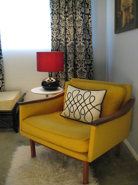 mid century armchair yellow