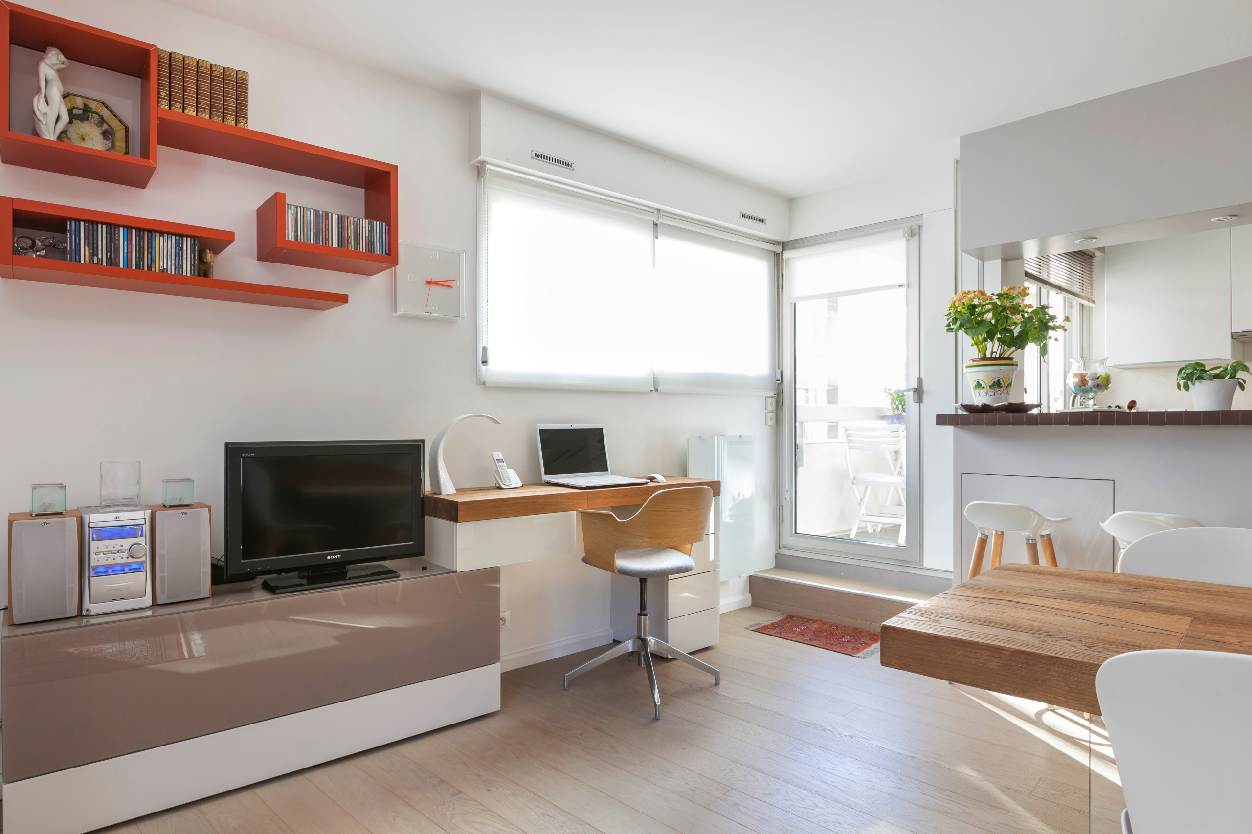 Grande Pièce à vivre avec Bureau, salon, salle à manger - Contemporary -  Home Office - Paris - by Arlydesign | Houzz