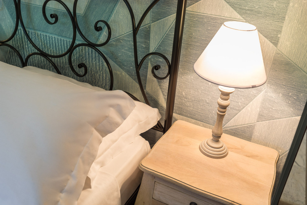 Источник вдохновения для домашнего уюта: хозяйская спальня среднего размера в стиле фьюжн