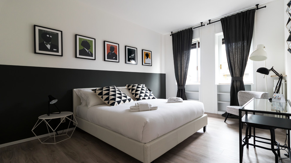 ミラノにある北欧スタイルのおしゃれな寝室のレイアウト