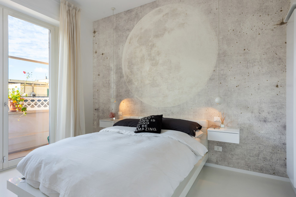 Example of a trendy bedroom design in Rome