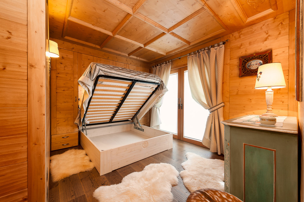 Foto di una camera da letto rustica