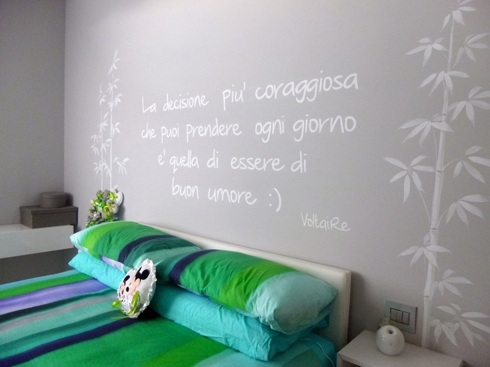 Arredamento Moderno Con Scritte E Disegni Sui Muri Modern Bedroom Milan By Carminati Sonzogni Houzz